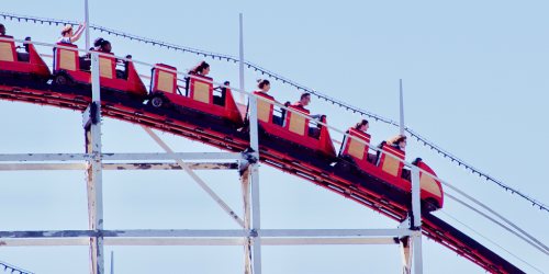 The Estrogen Rollercoaster of Perimenopause: Why Symptoms Aren’t From “Low Estrogen” -people on rollercoater