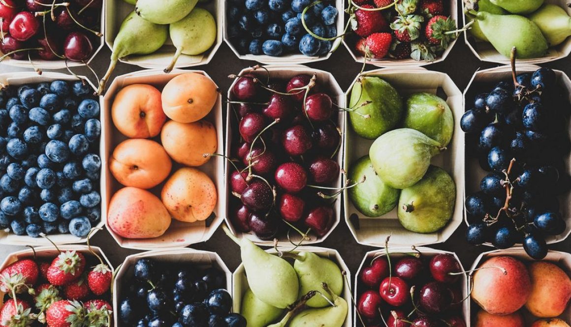 Fruits and vegetables in cartons