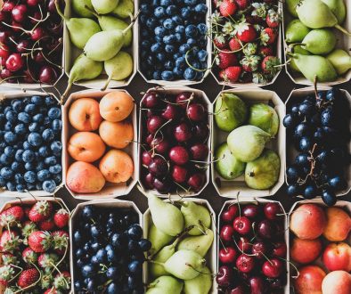 Fruits and vegetables in cartons