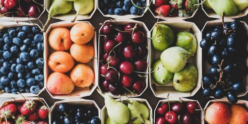 Fruits and vegetables in cartons