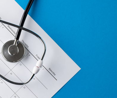 Stethoscope and calendar