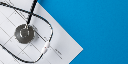 Stethoscope and calendar